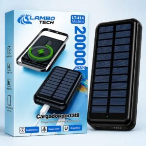 Power Bank Lambo Tech 20.000mAh Solar Magnético Inalámbrico