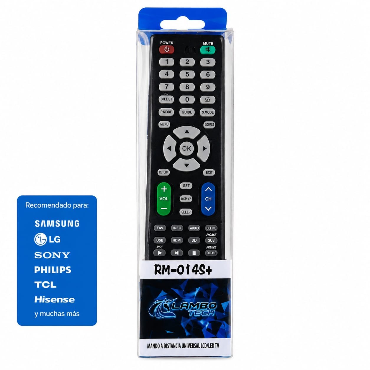 Control Remoto Universal Lambo Tech RM-014S+ Smart TV LCD LED