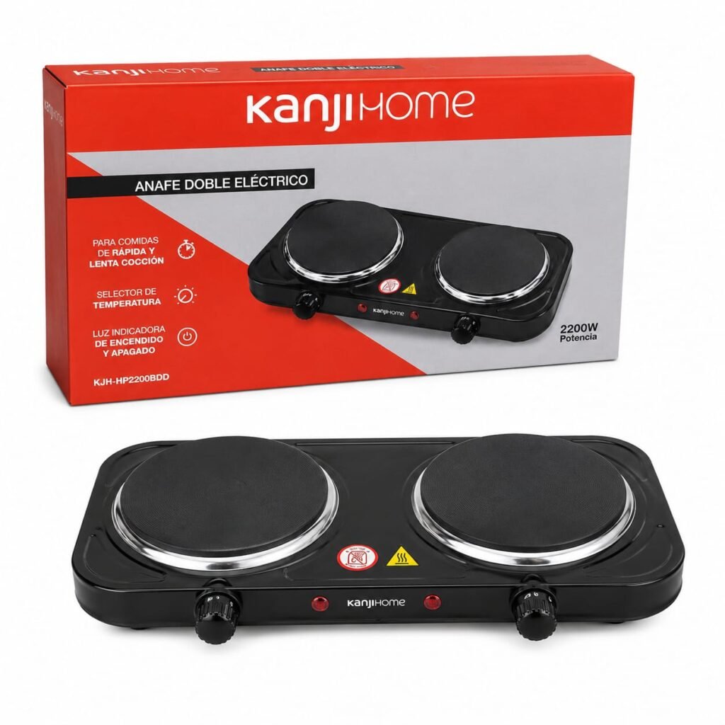 Anafe Eléctrico Doble KanjiHome 2200W KJH-HP2200BDD