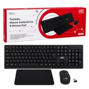 Kit Teclado y Mouse Inalámbrico 2.4G + Mouse Pad GTC