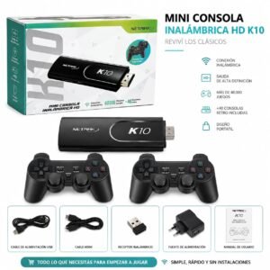Mini Consola Inalámbrica HD K10 + 2 Joysticks