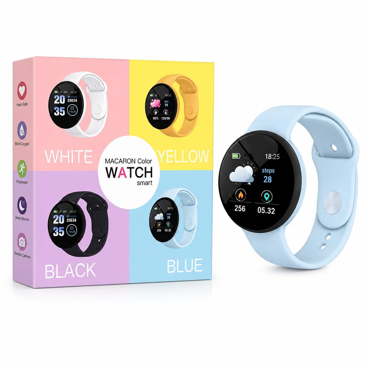 Smartwatch Macaron Color Smart – Pantalla Redonda