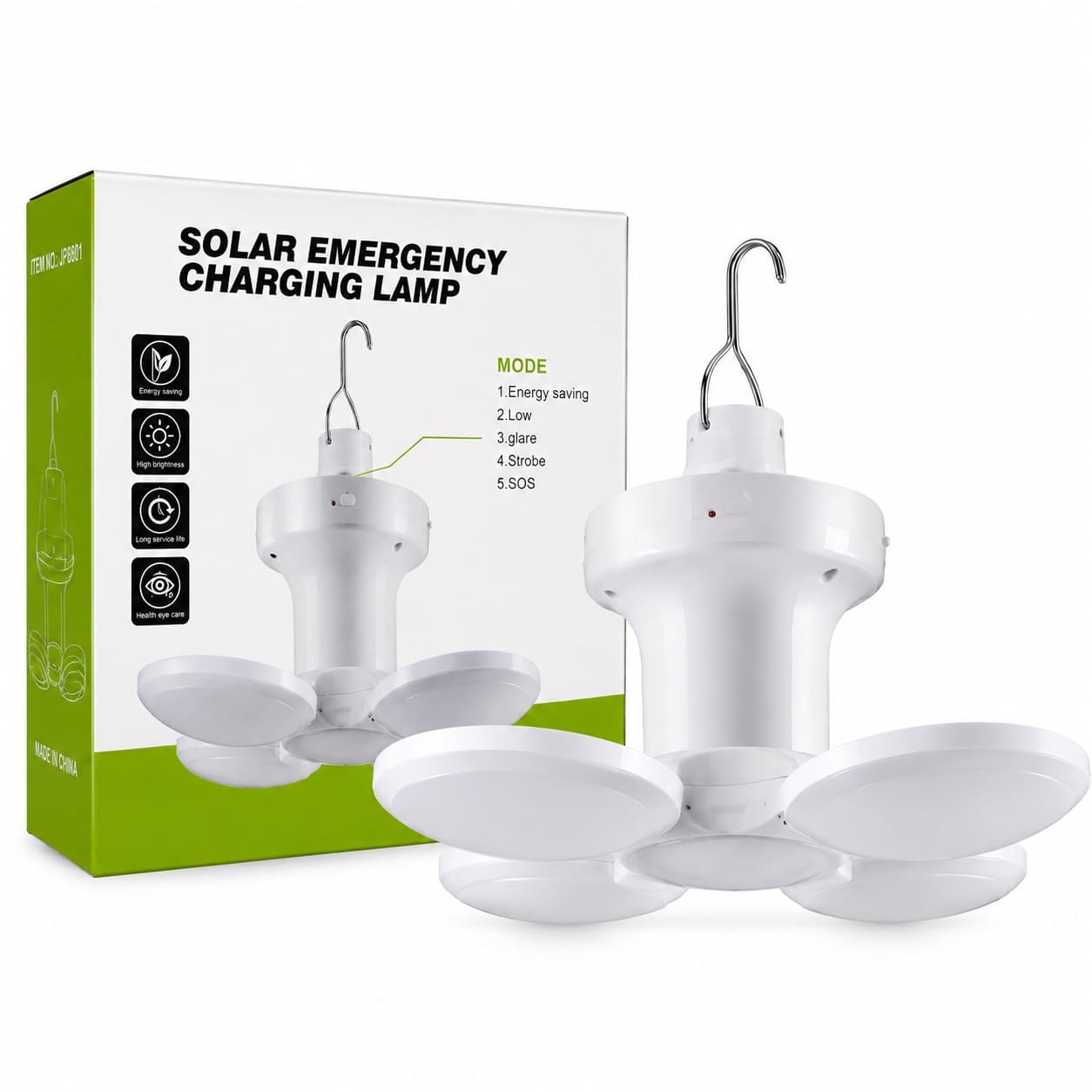 Lámpara Solar LED de Emergencia Recargable
